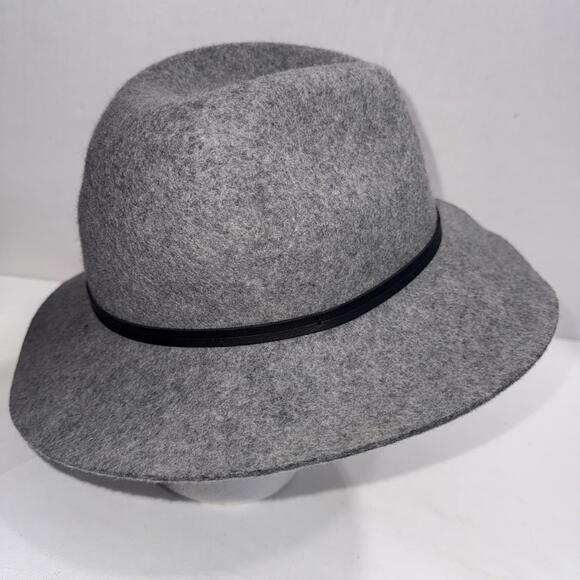 San Diego Hat Co Gray Wool Felt Fedora Hat Beaded Brim Women's One Size - Picture 8 of 10